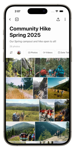 A collection open in the Fika mobile app, showing a grid of photos